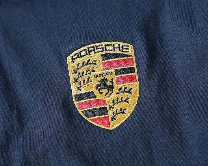 2022 Polo Porsche Homme Brodée Coton Zippé Manche Courte